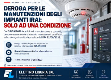 IMPIANTI IRAI: LA DEROGA C’È, MA NON VALE PER TUTTI